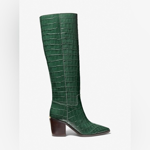 Michael Kors Loni Crocodile Embossed Leather Boot - Picture 1 of 16
